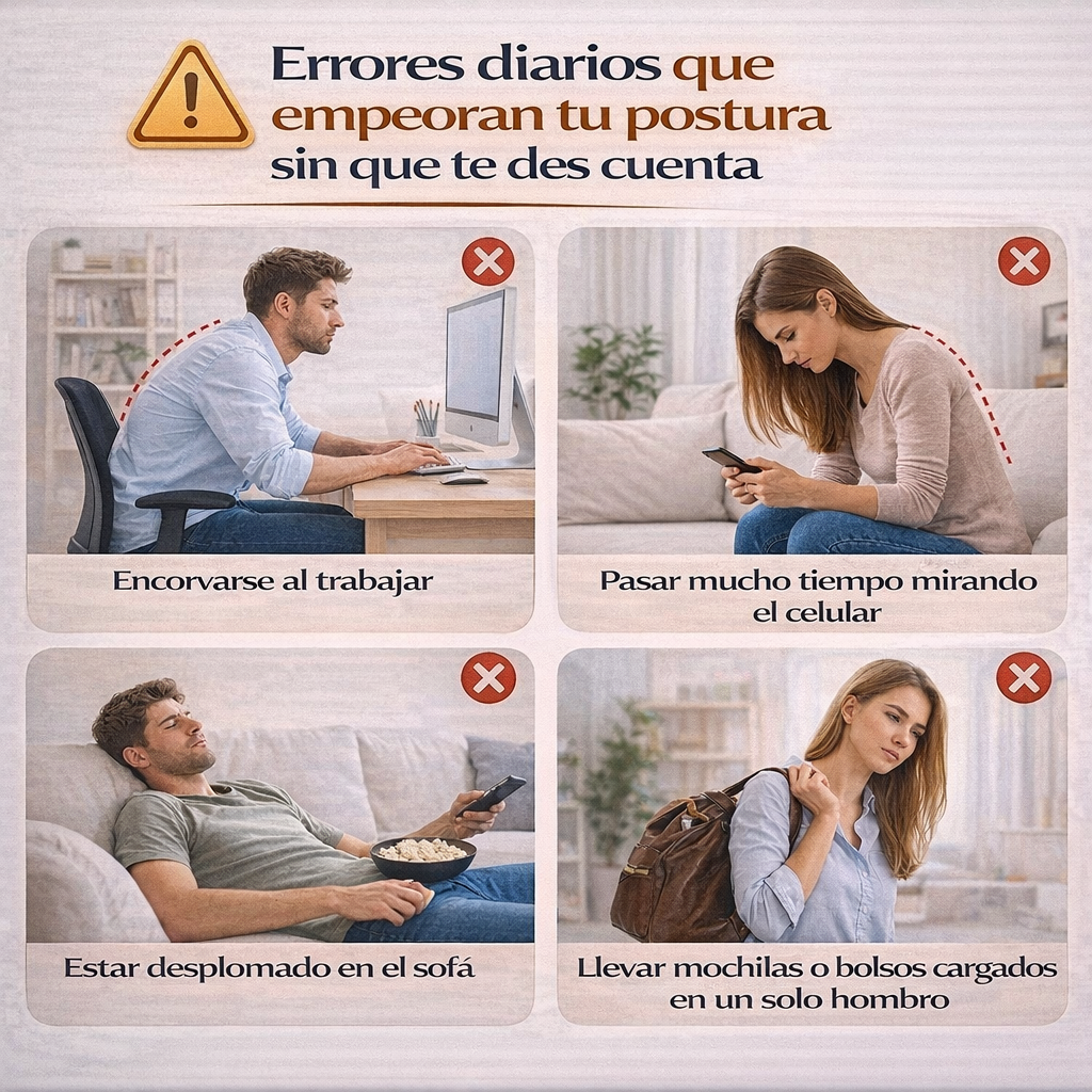 Errores diarios que empeoran tu postura sin que te des cuenta